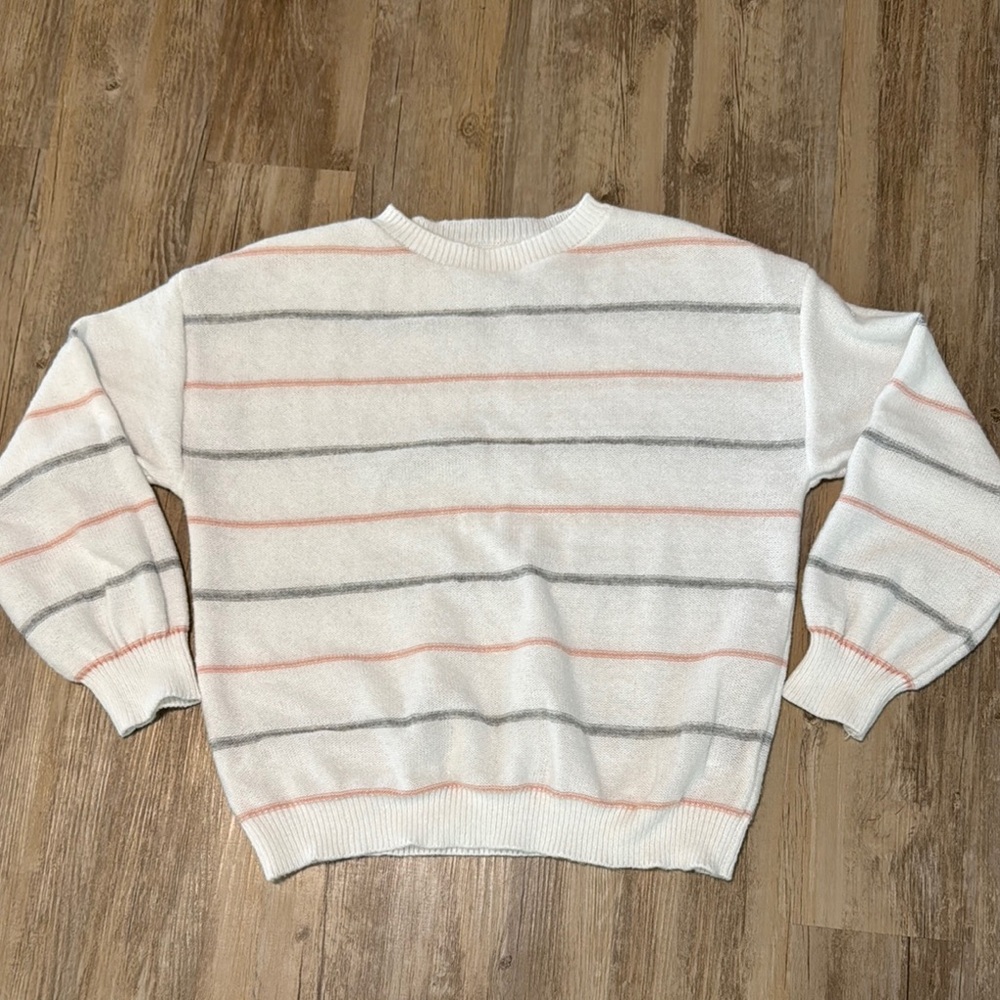Emery Rose Women Round Neck Stripe Casual Pullover Sweater Sz XLG GUC